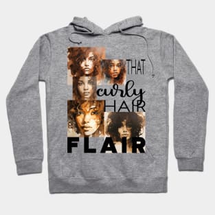 That curly hair flair - black text Hoodie